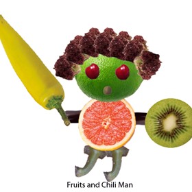 Photoshop: creature- Fruits and Chili Man